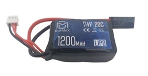 Аккумулятор 7.4В 1200мАч PEQ тип LiPo BlueMax 20С мини-разъем / 54x30x18