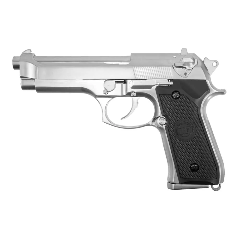 Пистолет газовый WE Beretta M92F, хром
