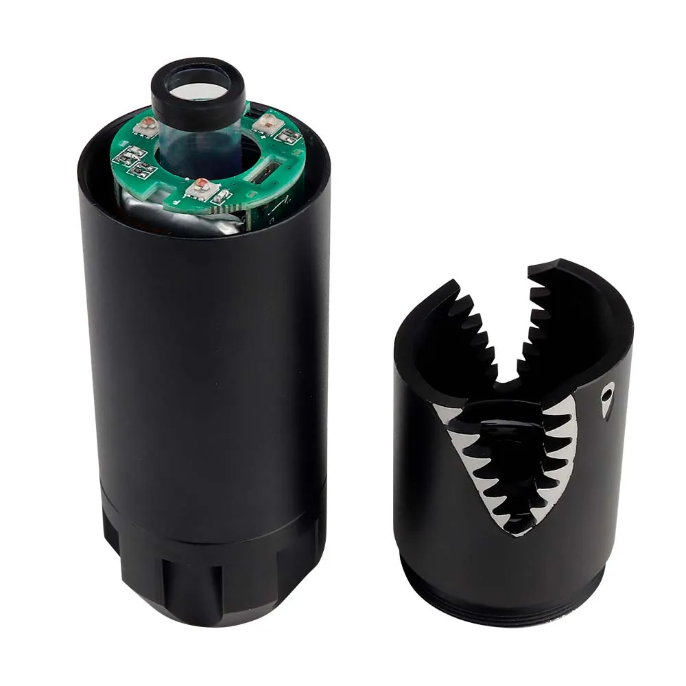 Трассерная насадка-глушитель WOSPORT Shark Shape Colorful Lights Tracer, черный