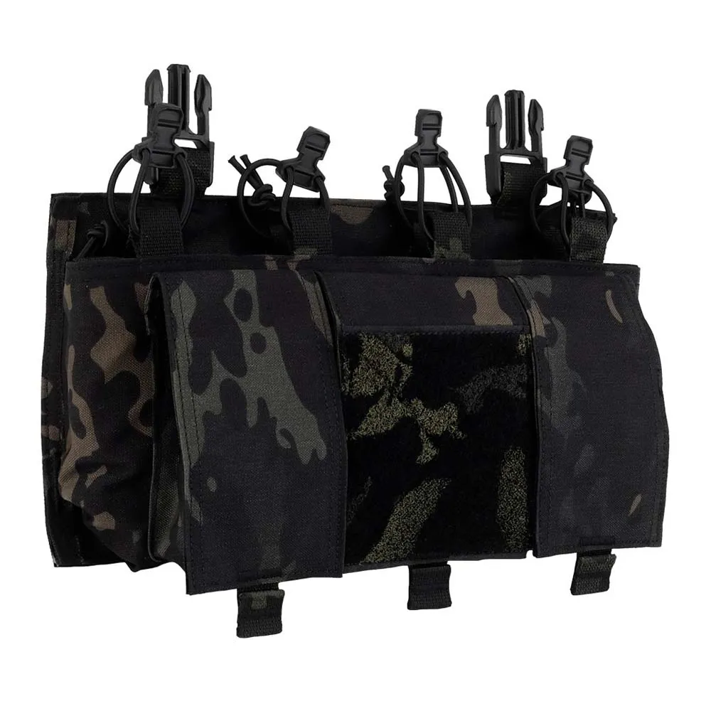 Панель с подсумком WOSPORT 5.56 Quadruple Mag Plate, чёрный мультикам