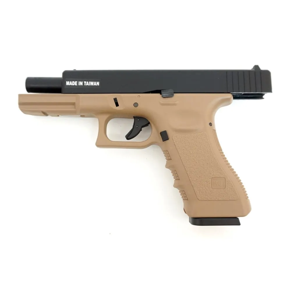 Пистолет газовый KJWorks Glock 17, тан