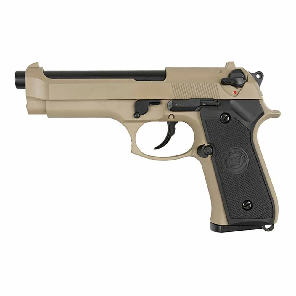 Пистолет газовый WE Beretta M92F, тан
