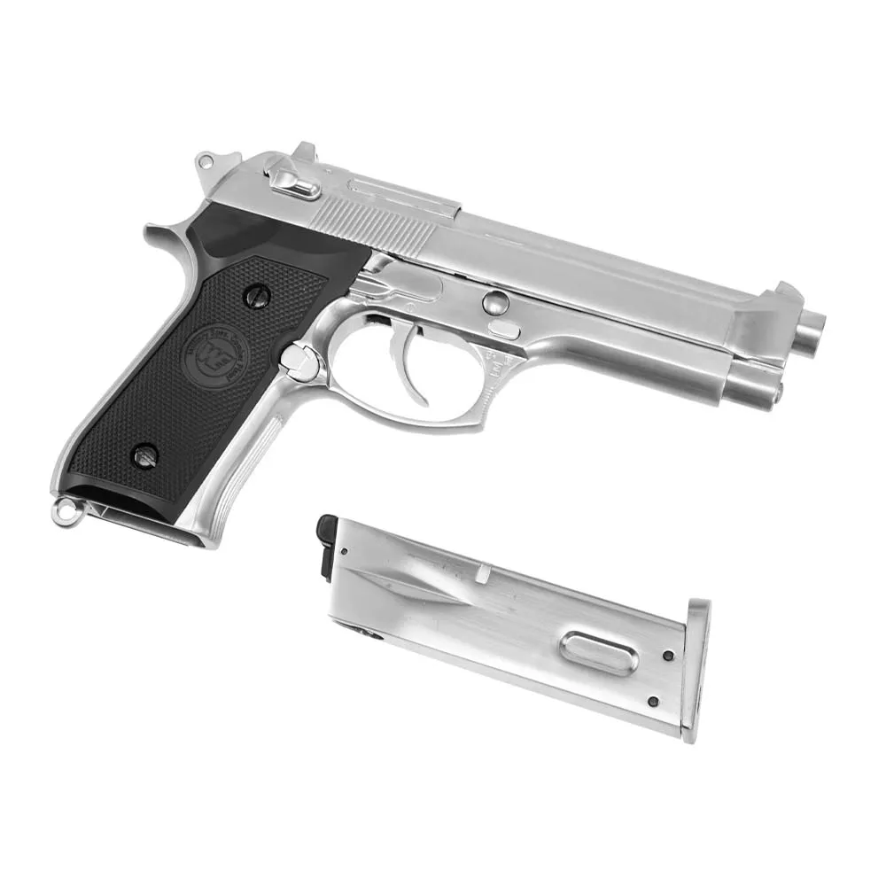 Пистолет газовый WE Beretta M92F, хром