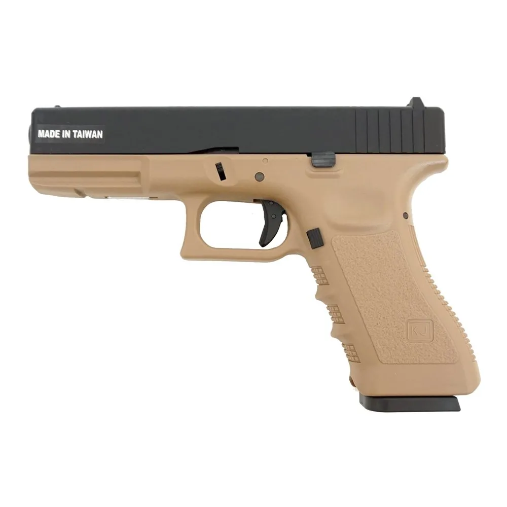 Пистолет газовый KJWorks Glock 17, тан