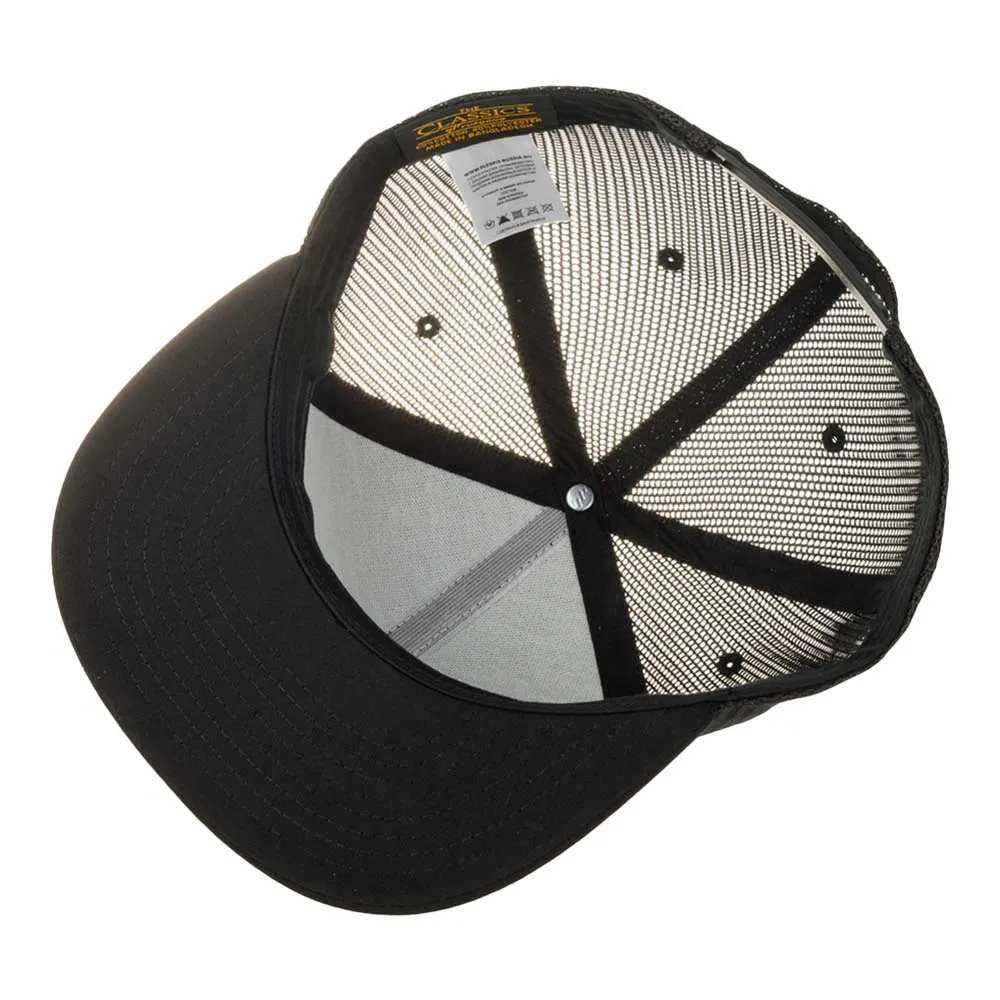 Бейсболка FLEXFIT с прямым козырьком, сетка, черный / 6005FF