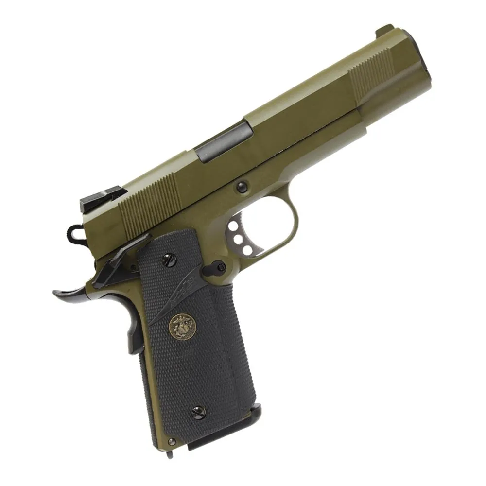 Пистолет газовый WE Colt 1911A1 MEU, олива