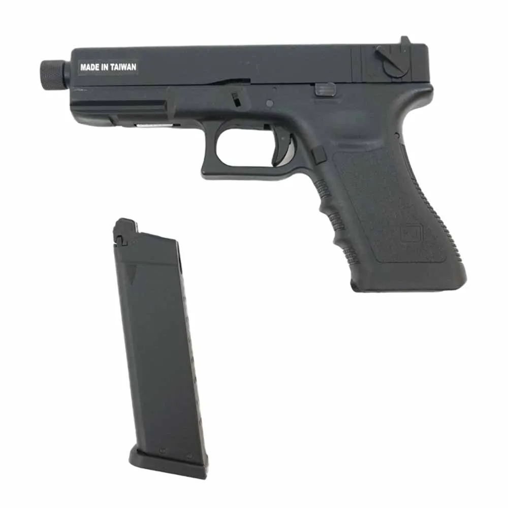 Пистолет газовый KJWorks Glock 18,авто, резьб. п/глушитель