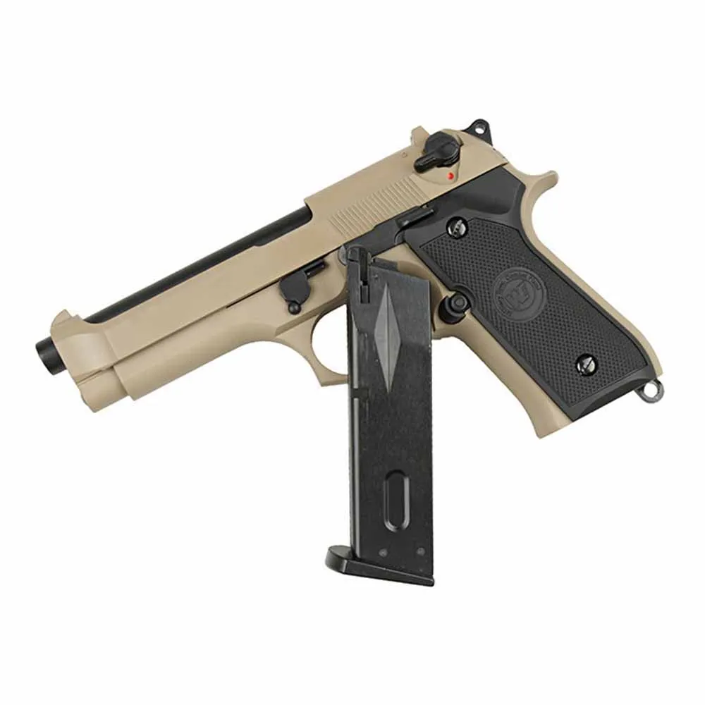 Пистолет газовый WE Beretta M92F, тан