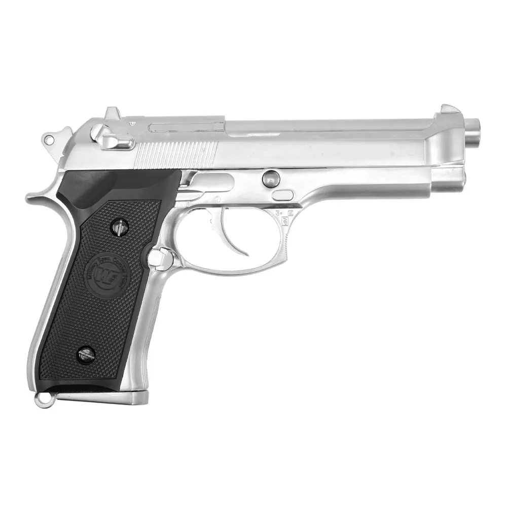Пистолет газовый WE Beretta M92F, хром
