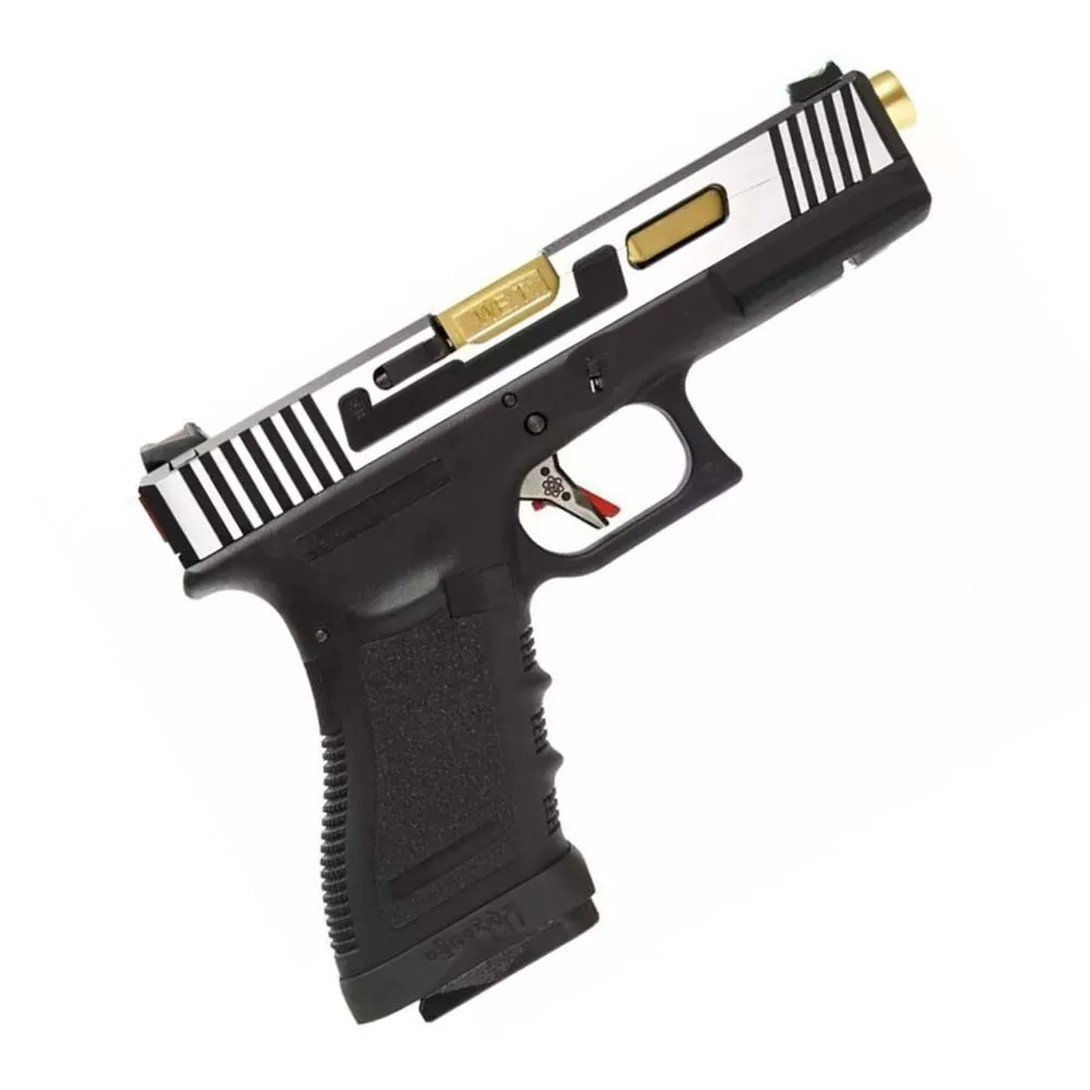 Пистолет газовый WE Glock 17 HI-SPEED хром