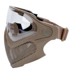 Маска защитная полнолицевая WOSPORT Pilot стальная сетка (Тан)