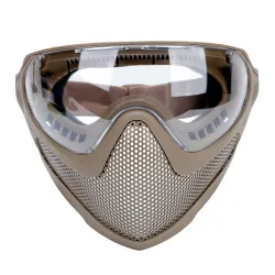 Маска защитная полнолицевая WOSPORT Pilot стальная сетка (Тан)
