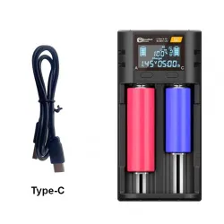 Зарядное устройство для 16340, 18650, 14500 BlueMAX D2 LCD