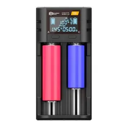 Зарядное устройство для 16340, 18650, 14500 BlueMAX D2 LCD