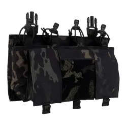 Панель с подсумком WOSPORT 5.56 Quadruple Mag Plate, чёрный мультикам