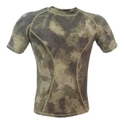 Футболка влагоотводящая WOSPORT Camouflage T-shirt (Мох, M)