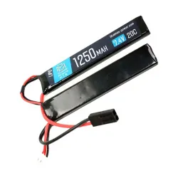 Аккумулятор 7.4В 1250мАч 2-разд LiPo 20С BlueMAX Т-разъем /102*20*5,6
