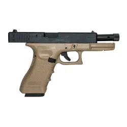 Пистолет газовый KJWorks Glock 17, резьб. п/глушитель, тан
