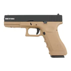 Пистолет газовый KJWorks Glock 17, тан