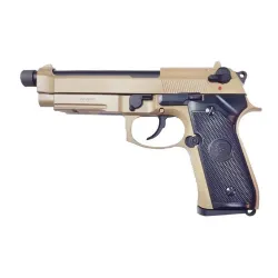 Пистолет газовый KJWorks Beretta M9A1, ствол с резьбой, тан