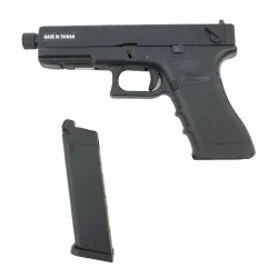 Пистолет газовый KJWorks Glock 18,авто, резьб. п/глушитель