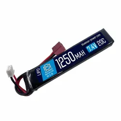 Аккумулятор 7.4В 1250мАч мини-тип LiPo 20С BlueMAX Т-разъем /105*20*11