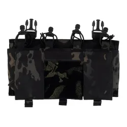 Панель с подсумком WOSPORT 5.56 Quadruple Mag Plate, чёрный мультикам