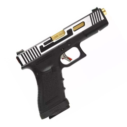 Пистолет газовый WE Glock 17 HI-SPEED хром